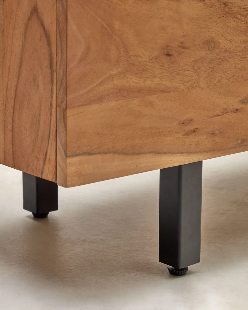 Uxue 4-door sideboard in solid acacia wood with bleached finish 200 x 88cm