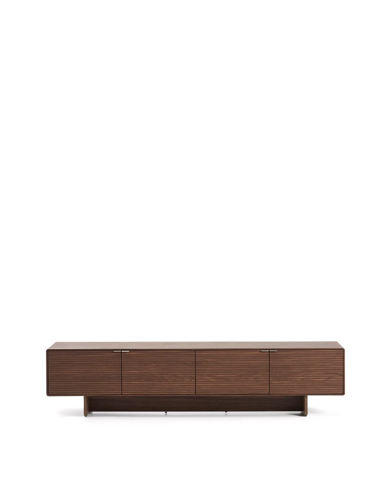 Norlen 4-door TV stand in walnut veneer FSC Mix Credit 200 x 46cm