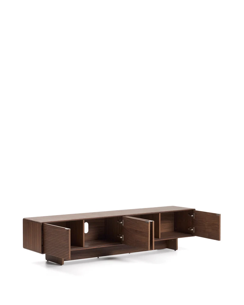 Norlen 4-door TV stand in walnut veneer FSC Mix Credit 200 x 46cm