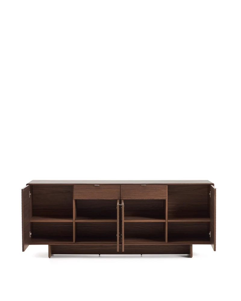 Norlen sideboard with 4 doors and 2 drawers in walnut veneer FSC Mix Credit 194,5 x 78cm