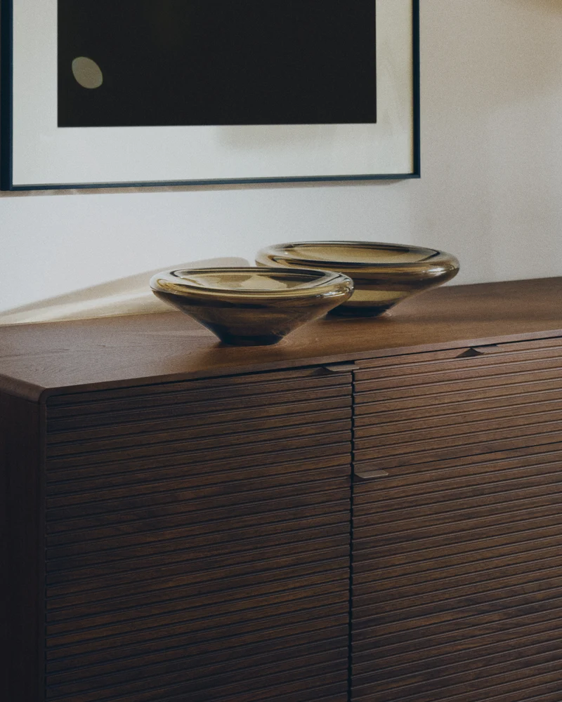 Norlen sideboard with 4 doors and 2 drawers in walnut veneer FSC Mix Credit 194,5 x 78cm