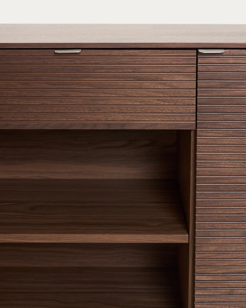 Norlen sideboard with 4 doors and 2 drawers in walnut veneer FSC Mix Credit 194,5 x 78cm