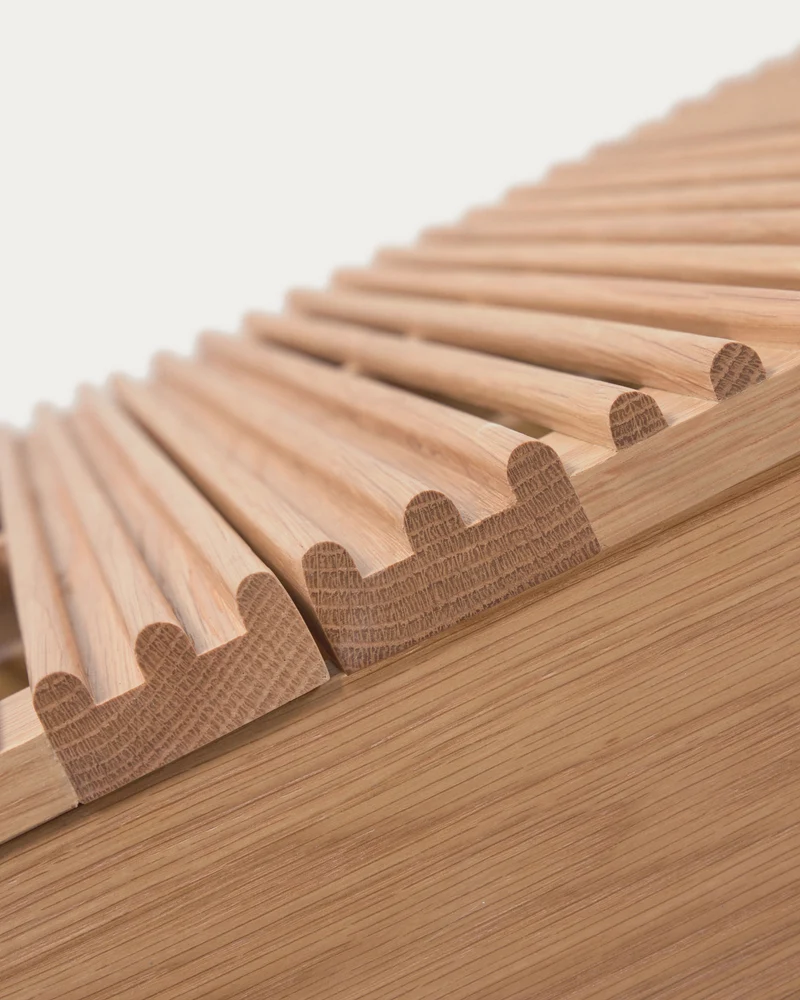 Beyla 2-door shoe rack in solid ash wood and ash veneer 98.5 cm FSC 100%