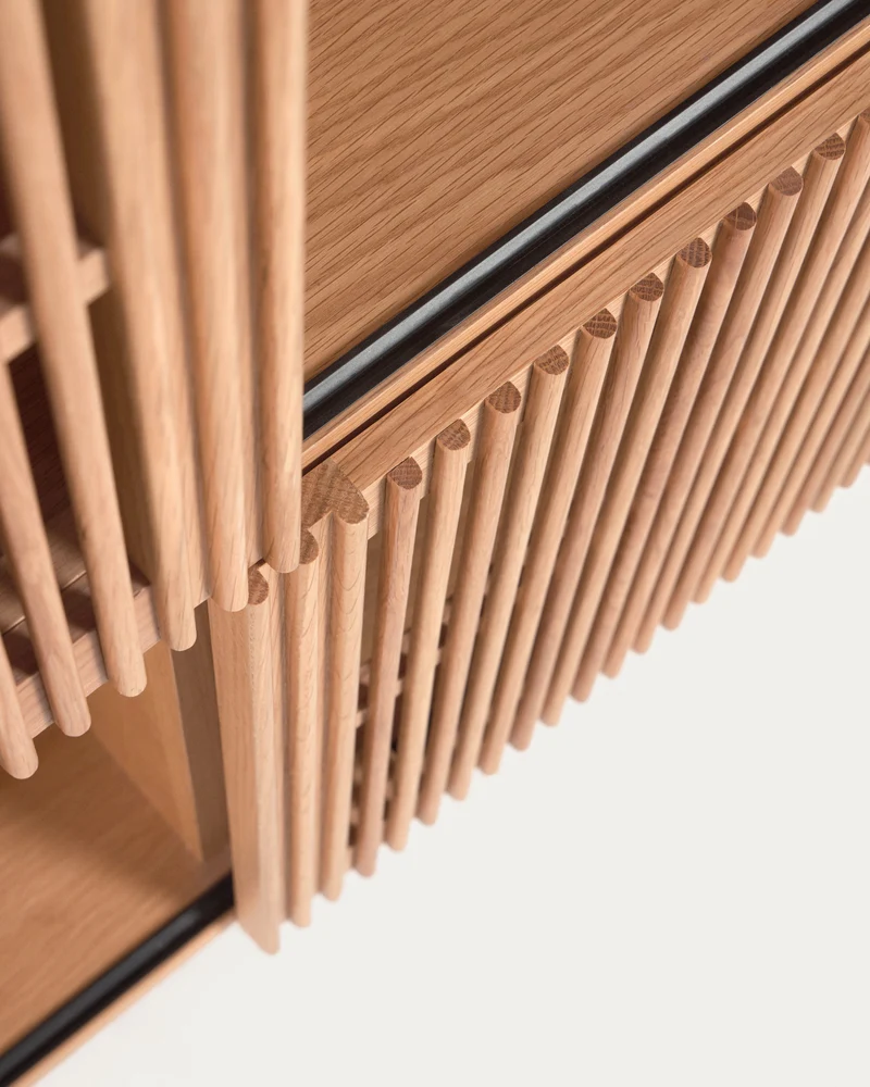 Beyla shelf unit in solid ash wood and ash veneer 84.5 x 170 cm FSC 100%
