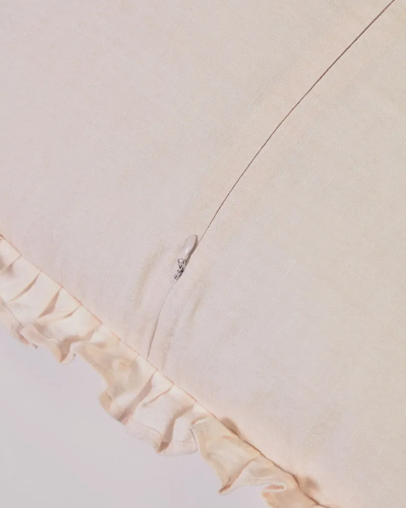 Nacha cotton and linen cushion cover in pink 45 x 45 cm