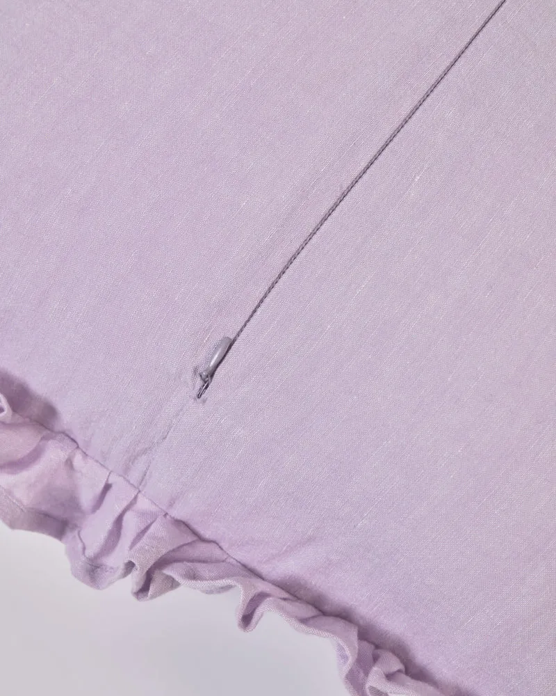 Nacha cotton and linen cushion cover in mauve, 45 x 45 cm