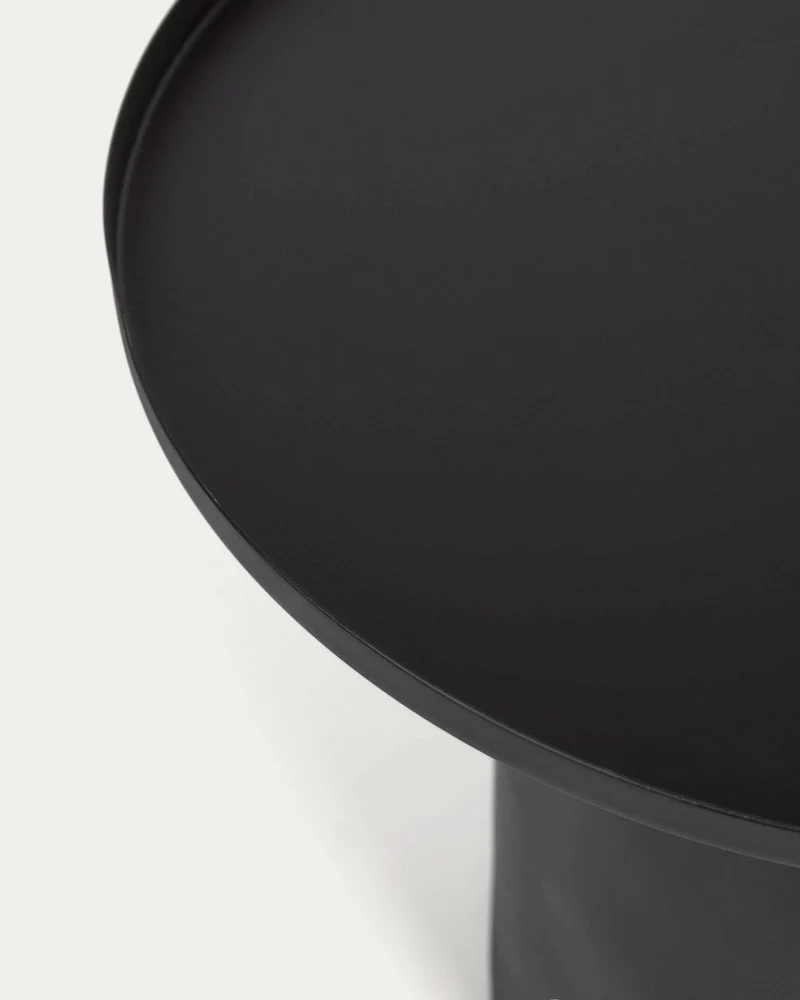 Fleksa round side table in black metal Ø 45 cm