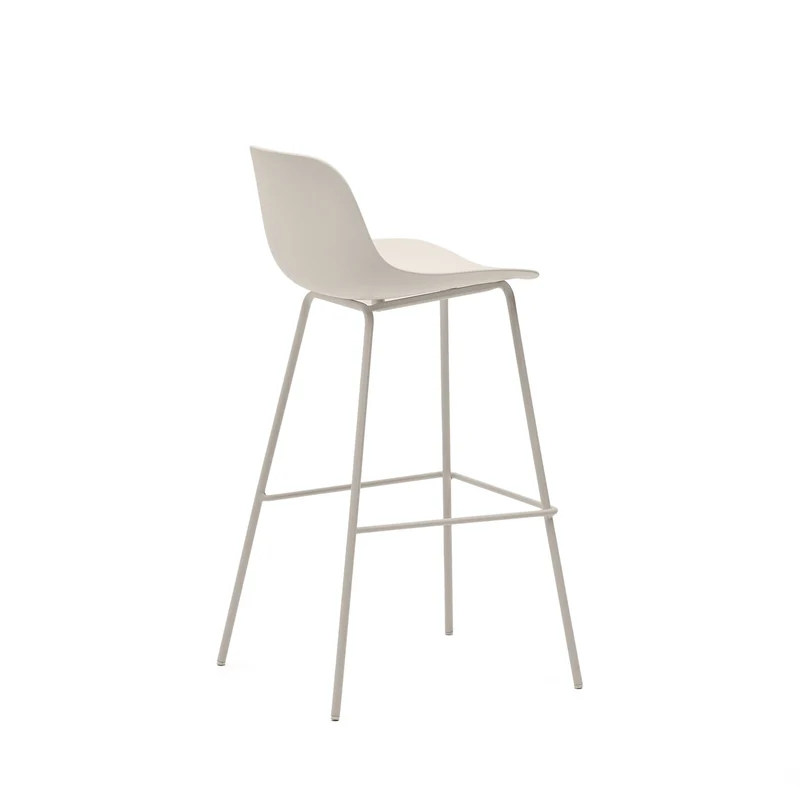 Altea beige stool with beige-finished steel legs 75 cm