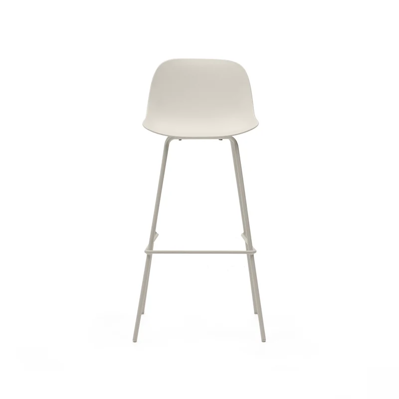 Altea beige stool with beige-finished steel legs 75 cm