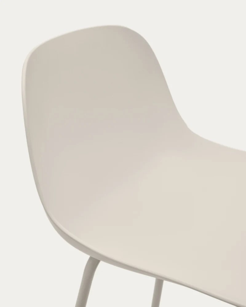 Altea beige stool with beige-finished steel legs 75 cm
