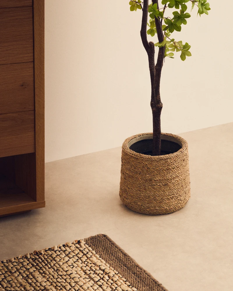 Sigal set of 2 cement plant pots in a natural finish, Ø 24 cm / 31 cm