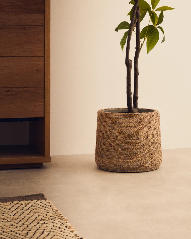Sigal set of 2 cement plant pots in a natural finish, Ø 24 cm / 31 cm