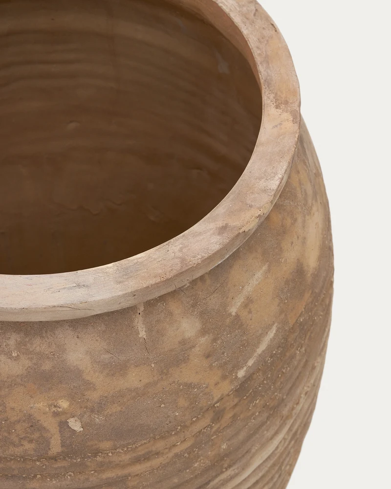Llonga set of 2 terracotta planters with natural finish Ø 54 / 32 cm