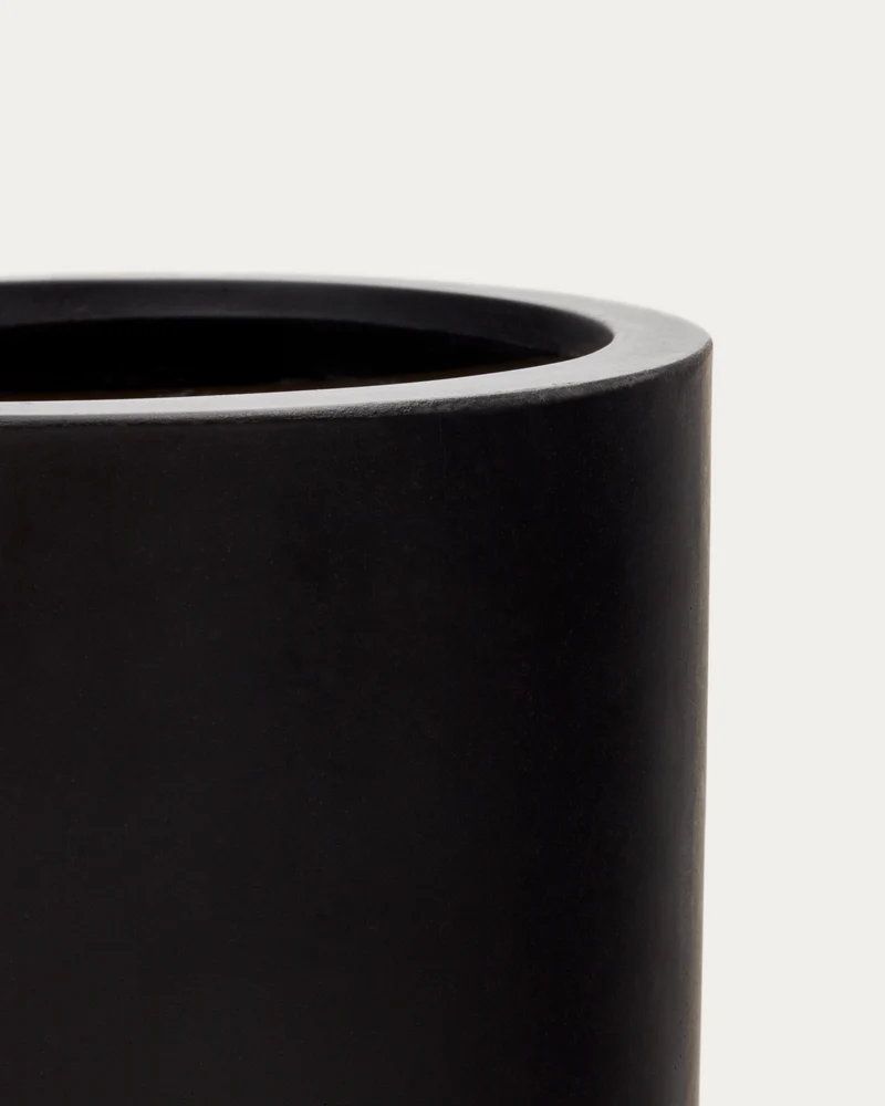 Aiguablava plant pot in black cement, Ø 42 cm