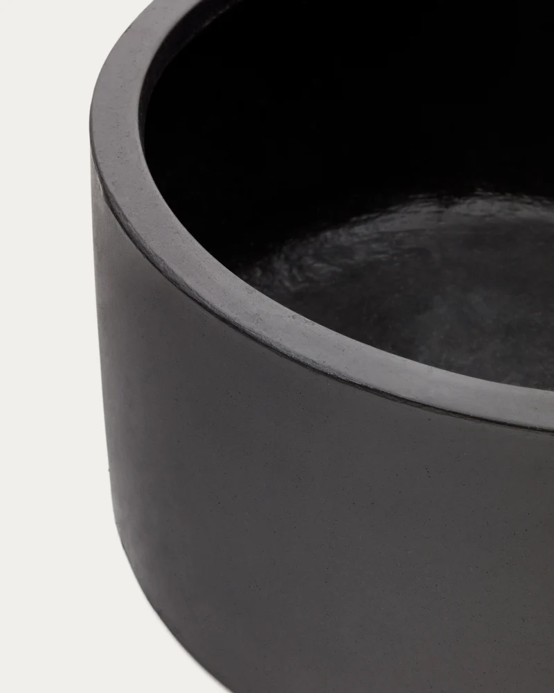 Aiguablava plant pot in black cement, Ø 62 cm