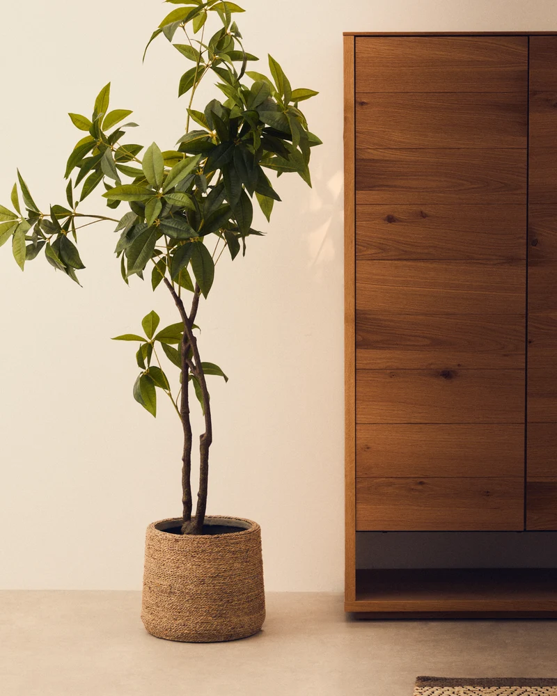 Artificial Pachira tree in black pot 180 cm
