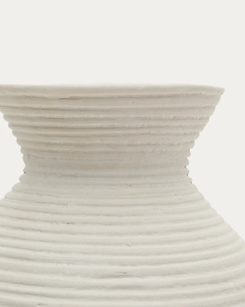 Pria white, papier mâché vase, 51 cm