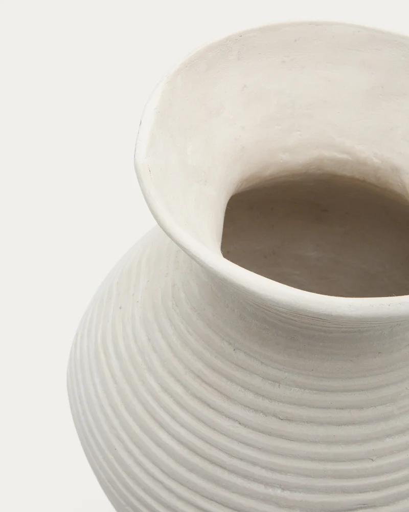 Pria white, papier mâché vase, 51 cm