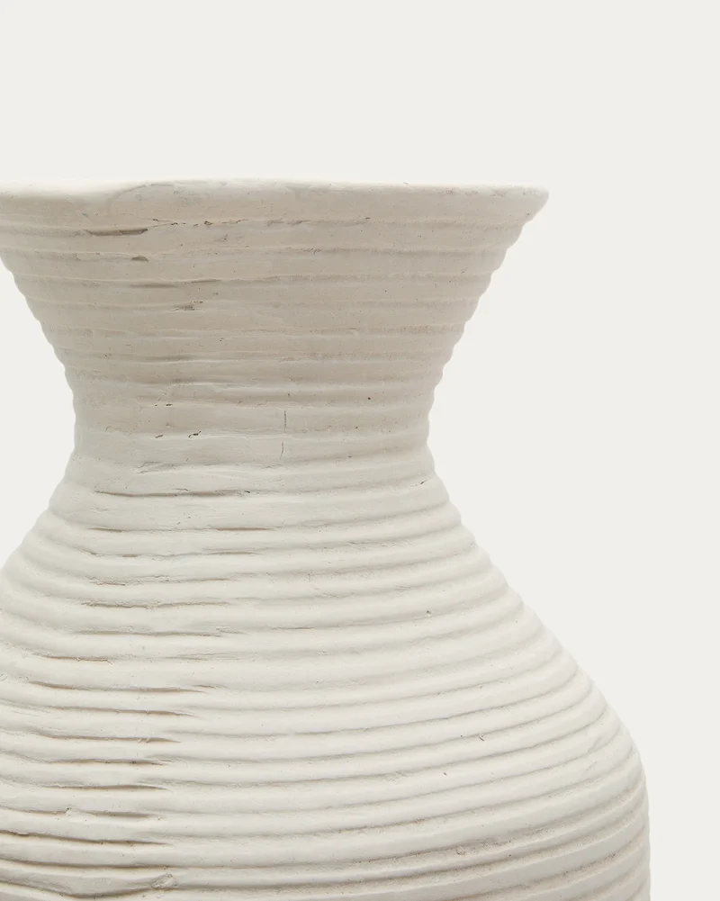 Pria white, papier mâché vase, 72 cm