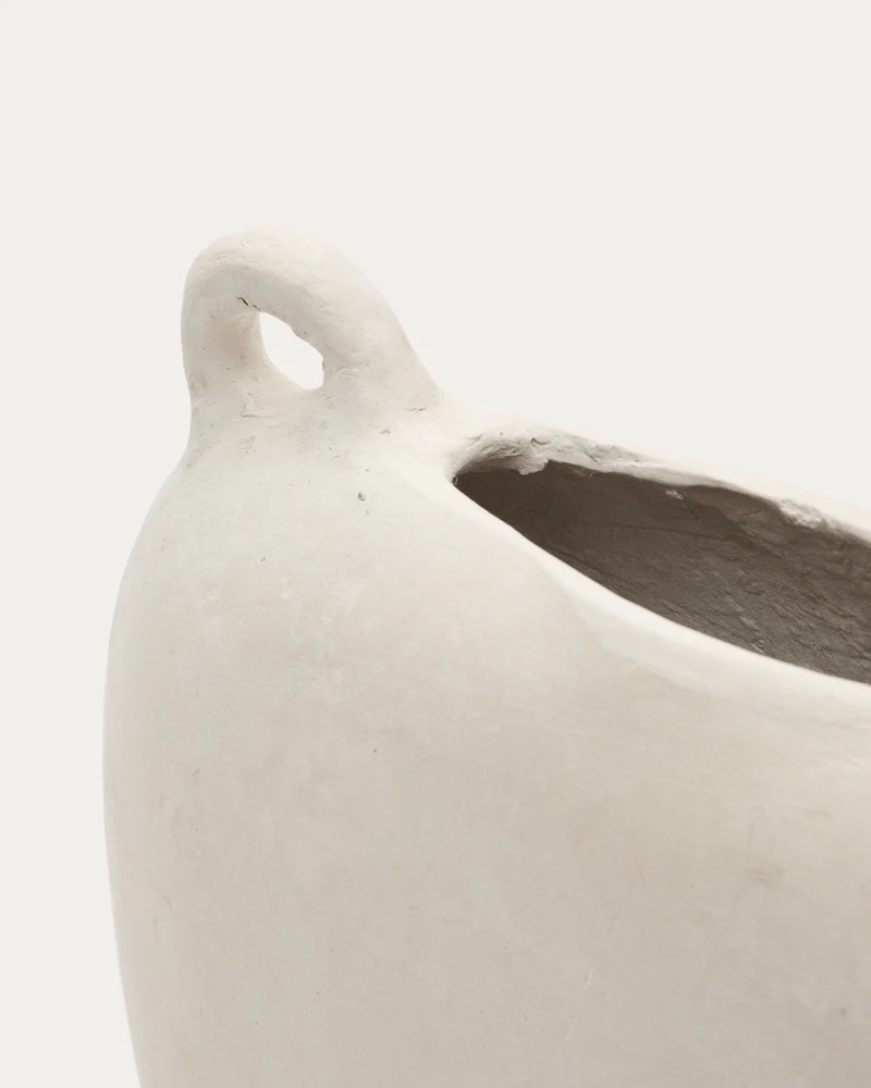 Neti white, papier mâché vase, 37 cm