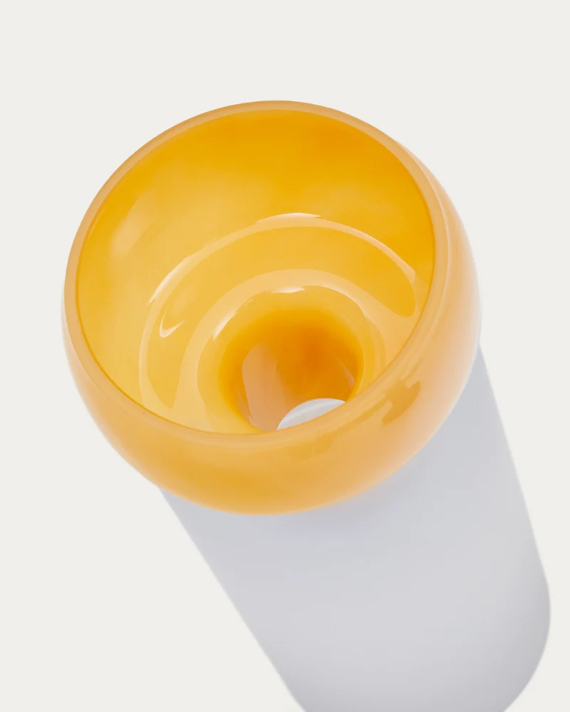 Kelse transparent and orange glass vase, 30.5 cm