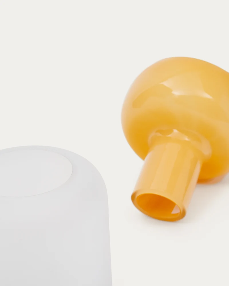 Kelse transparent and orange glass vase, 30.5 cm