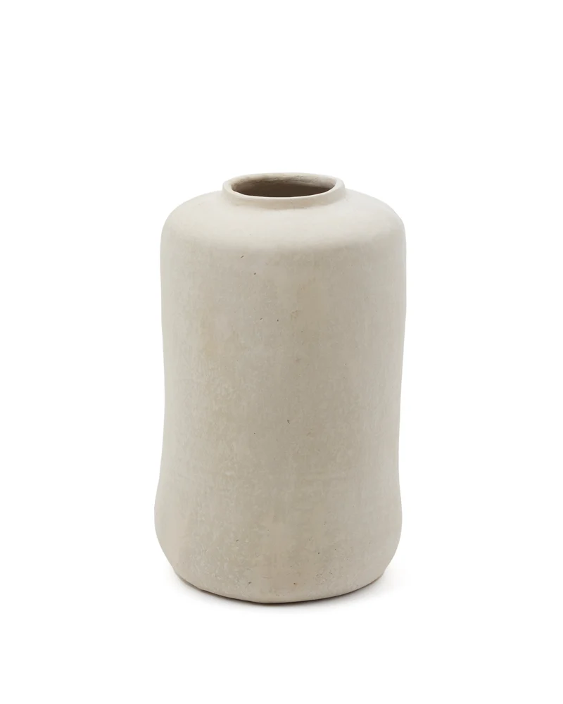 Serina papier mâché vase in white 34 cm