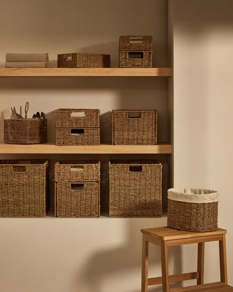 Tossa natural fiber cutlery basket