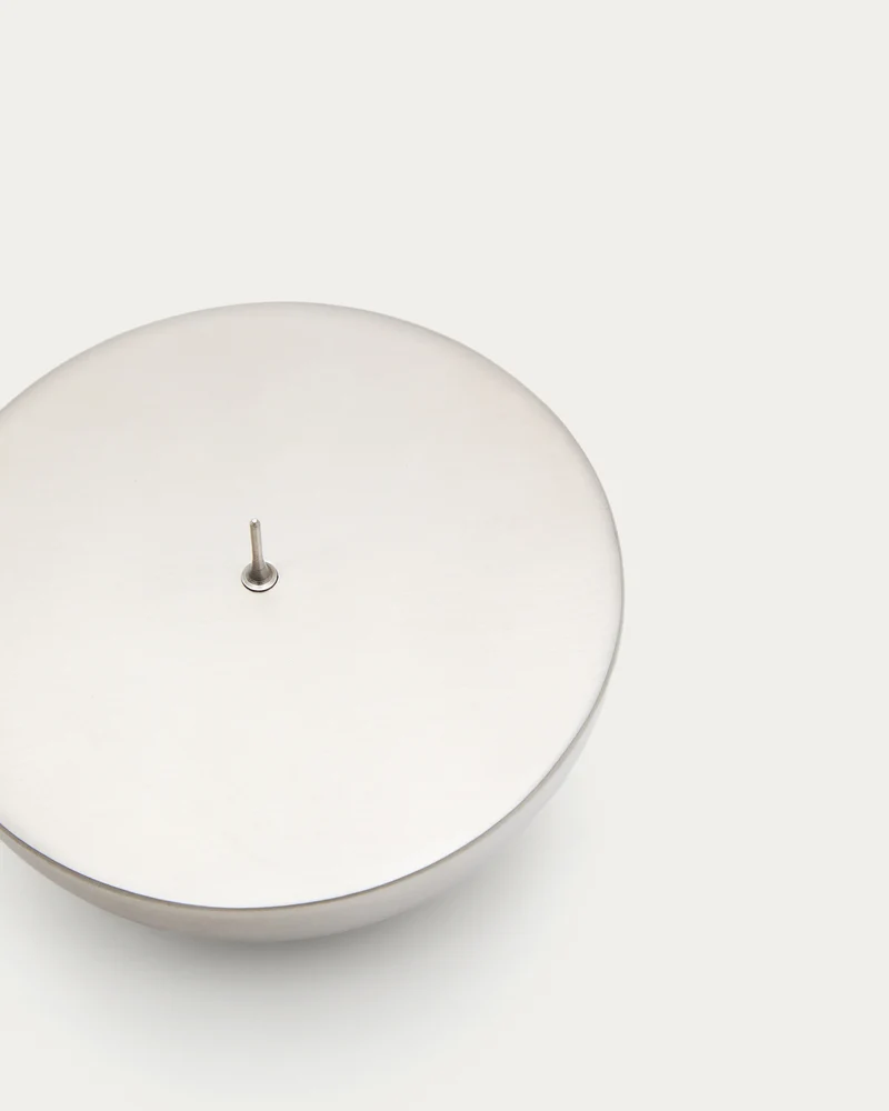 Quira small candle holder in silver-plated stainless steel
