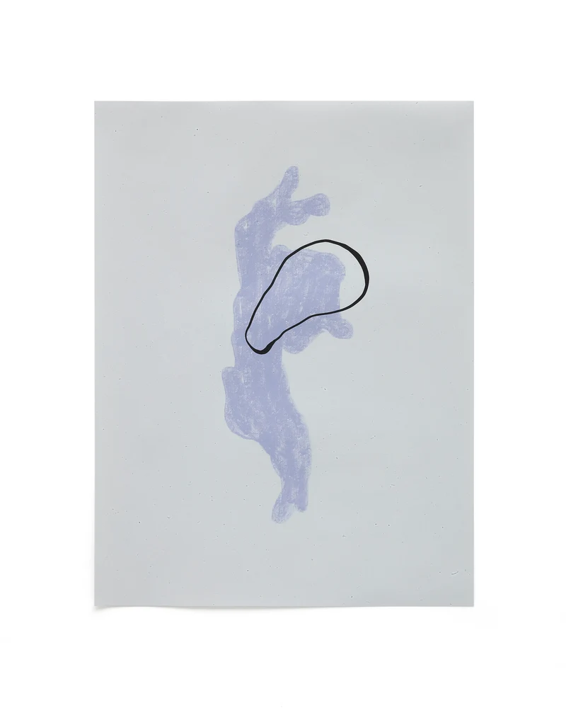 Inca blue and white paper print, 42 x 56 cm
