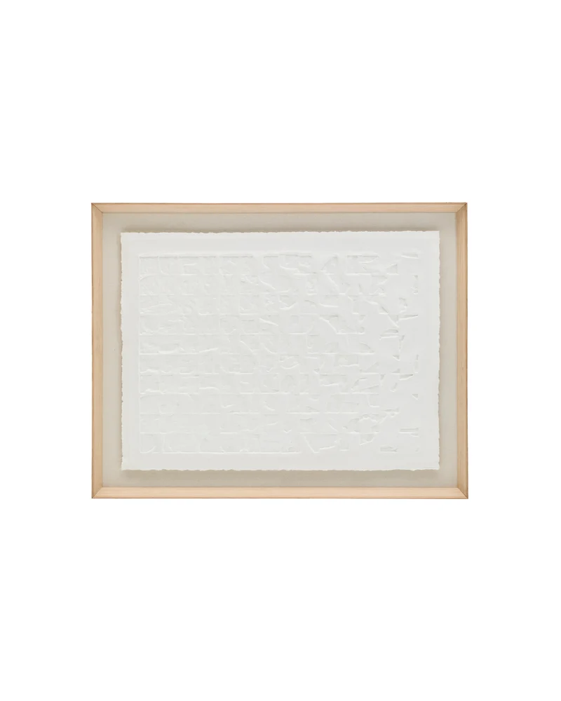 Annia white, papier mâché picture, 90 x 70 cm
