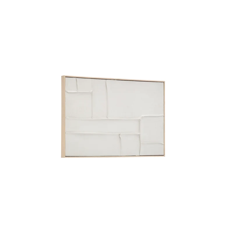 Klis white linen picture with geometric shapes, 60 x 90 cm