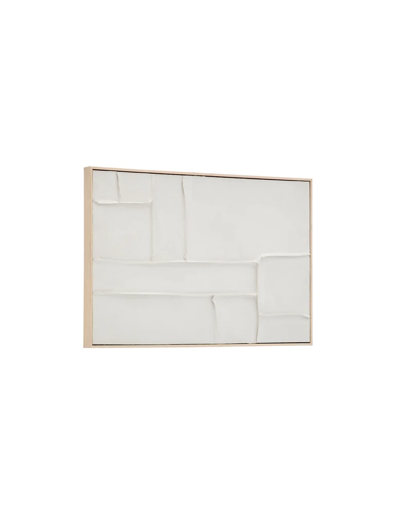 Klis white linen picture with geometric shapes, 60 x 90 cm