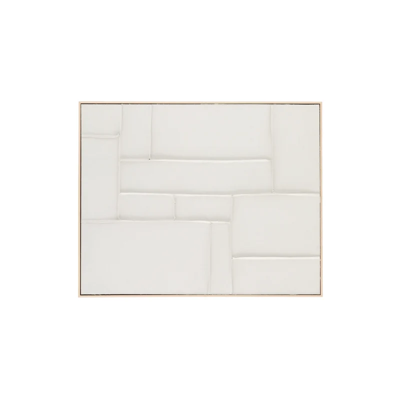 Klis white linen picture with geometric shapes, 80 x 100 cm