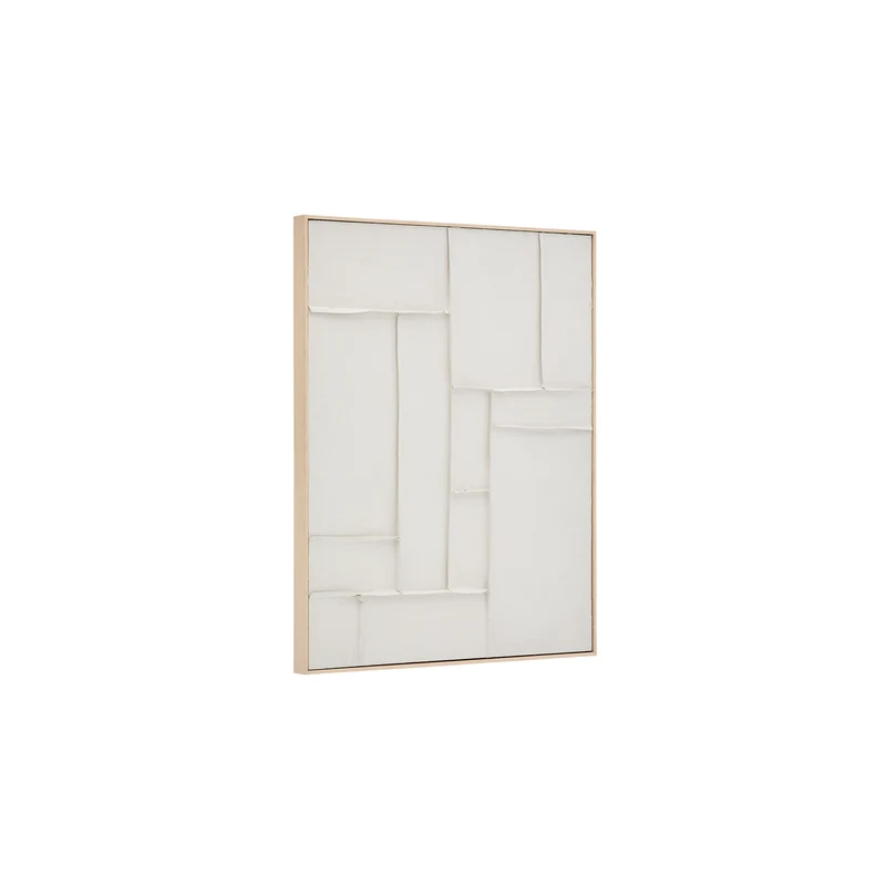 Klis white linen picture with geometric shapes, 80 x 100 cm