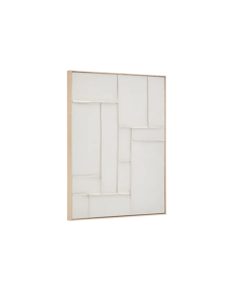 Klis white linen picture with geometric shapes, 80 x 100 cm