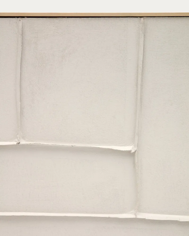 Klis white linen picture with geometric shapes, 120 x 200 cm