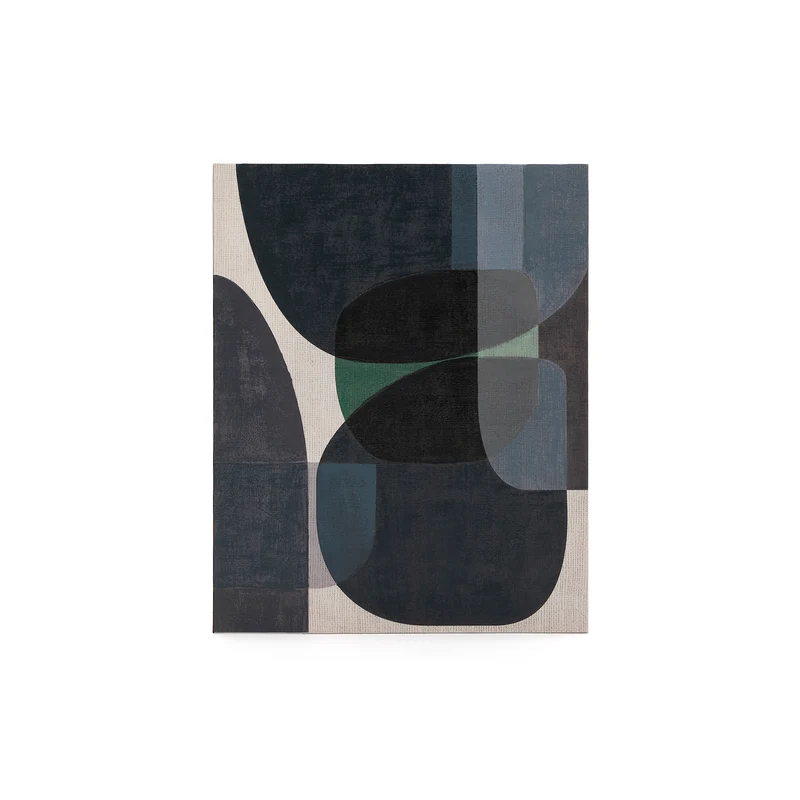 Nemsa blue and green abstract canvas, 100 x 80 cm