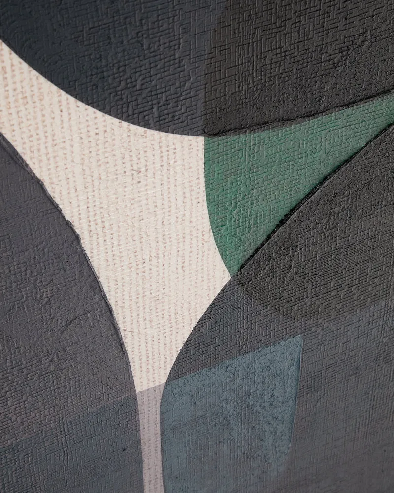 Nemsa blue and green abstract canvas, 100 x 80 cm