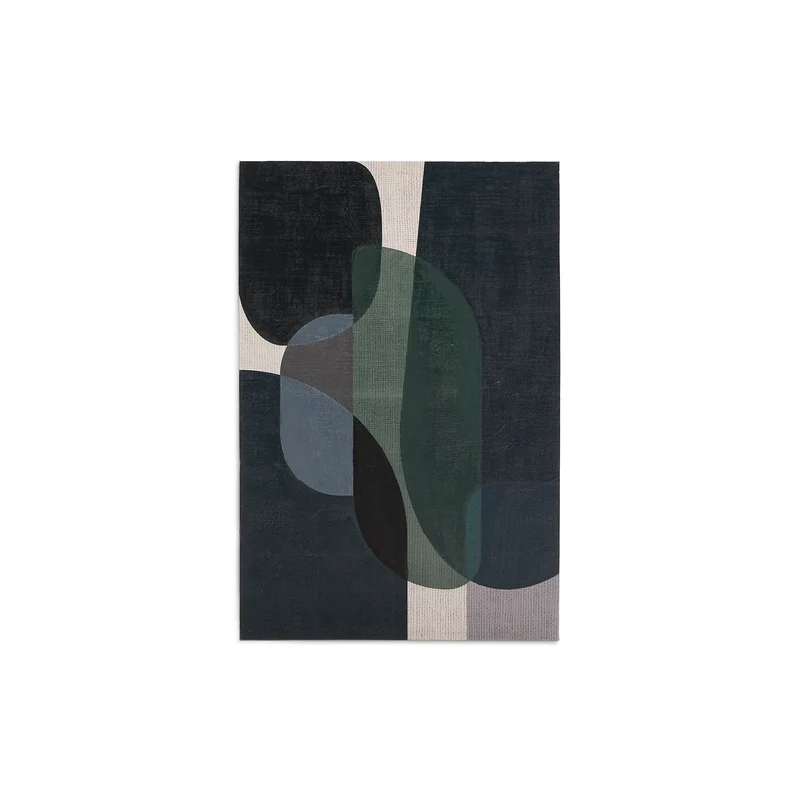Nemsa blue and green abstract canvas, 90 x 60 cm