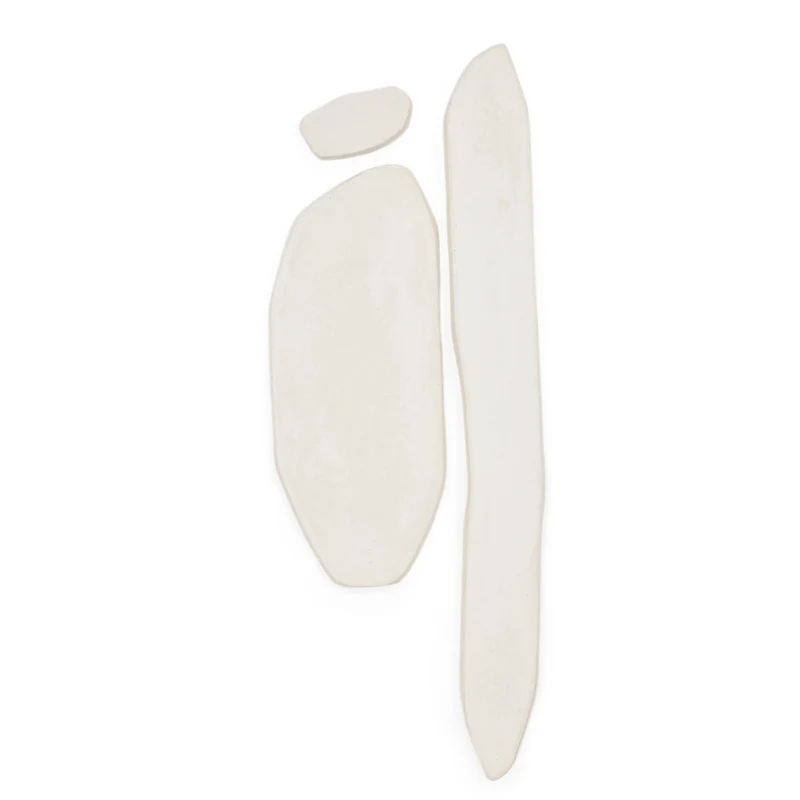Siluna set of 3 elongated wall panels in white papier-mâché