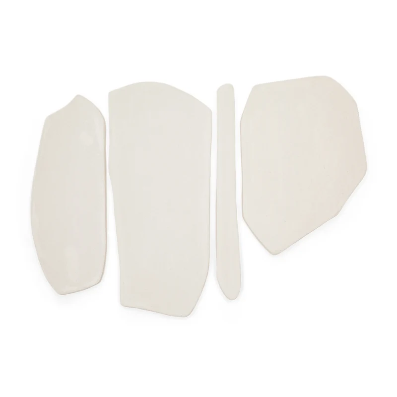 Siluna set of 4 wall panels in white papier-mâché