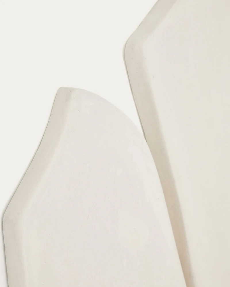 Siluna set of 4 wall panels in white papier-mâché