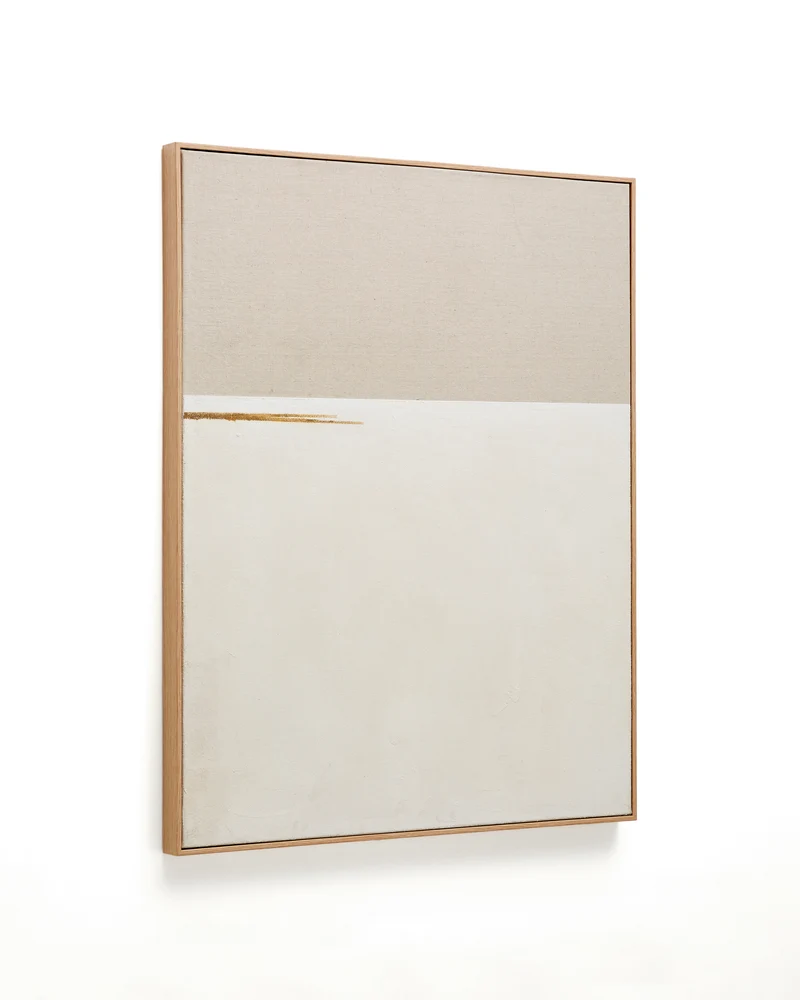 Salin abstract painting with a horizontal linen stripe 80 x 100 cm