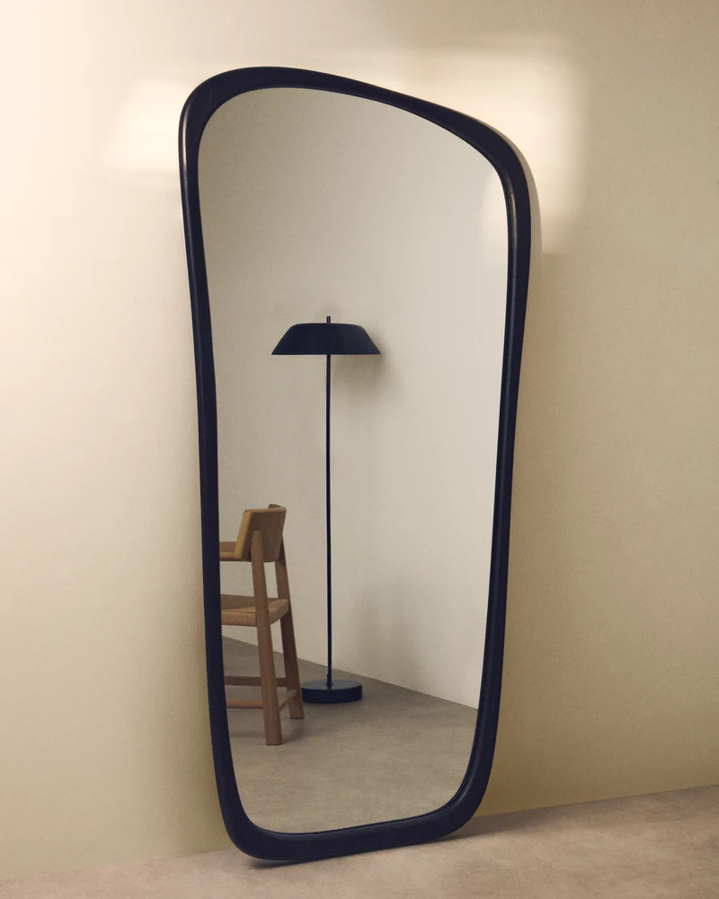 Alura black teak wood mirror 94.5 x 192cm FSC 100%