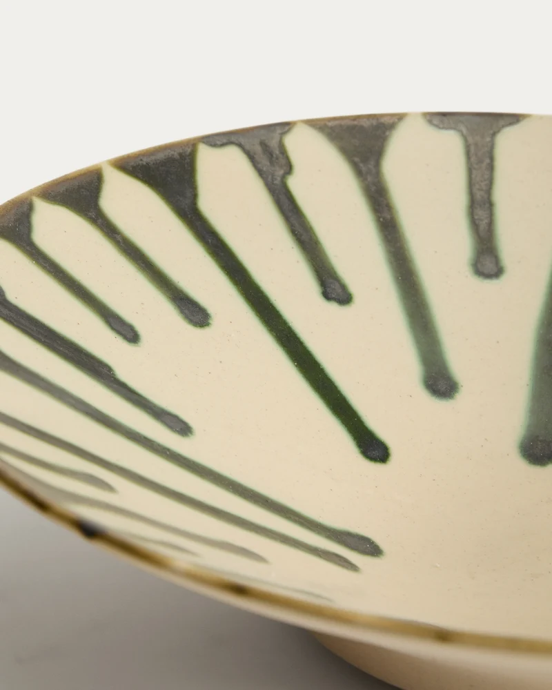 Olmera ceramic centrepiece in beige and green Ø 36.5 cm