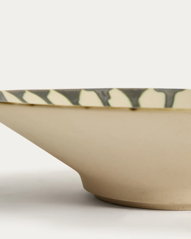 Olmera ceramic centrepiece in beige and green Ø 36.5 cm