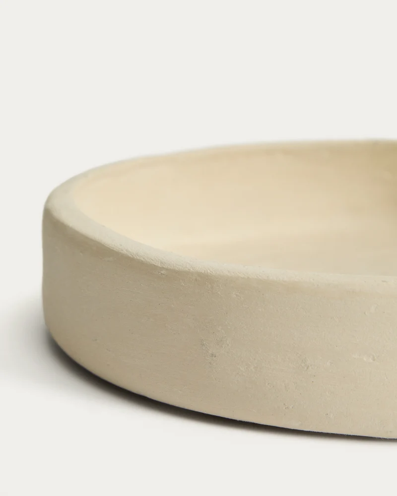 Mireni papier-mâché centrepiece beige Ø 22,5 cm