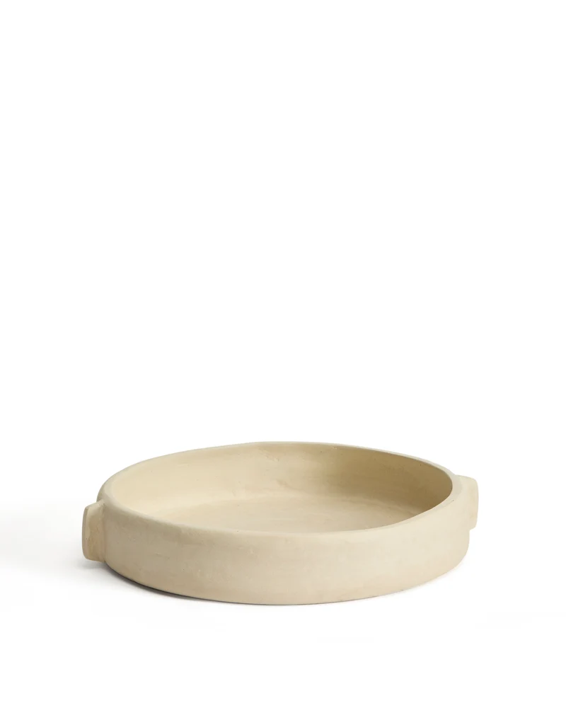 Mireni papier-mâché centrepiece beige Ø 31 cm