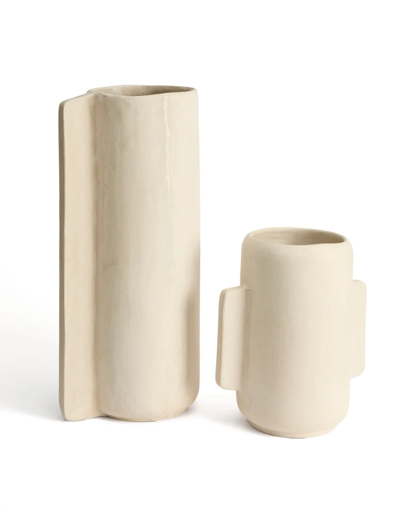 Mireni papier-mâché vase beige 67 cm